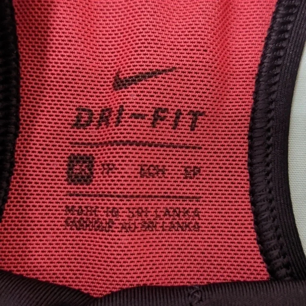 Nike 'Just Do It' Dri-fit Sports Bra, Color Maroon/Magenta Size XS